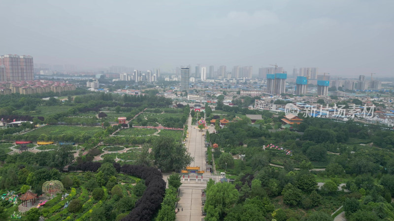 航拍山东菏泽曹州牡丹园4a景区