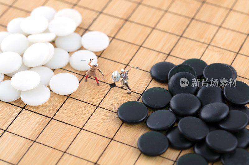 微缩创意围棋双方的厮杀