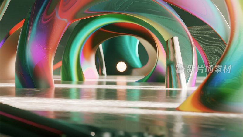 彩色抽象艺术渲染场景