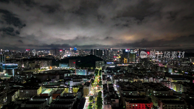 深圳城市夜景交通航拍图