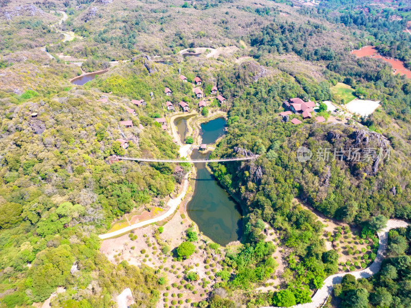 云南红河州弥勒市锦屏山 A景区航拍摄影图