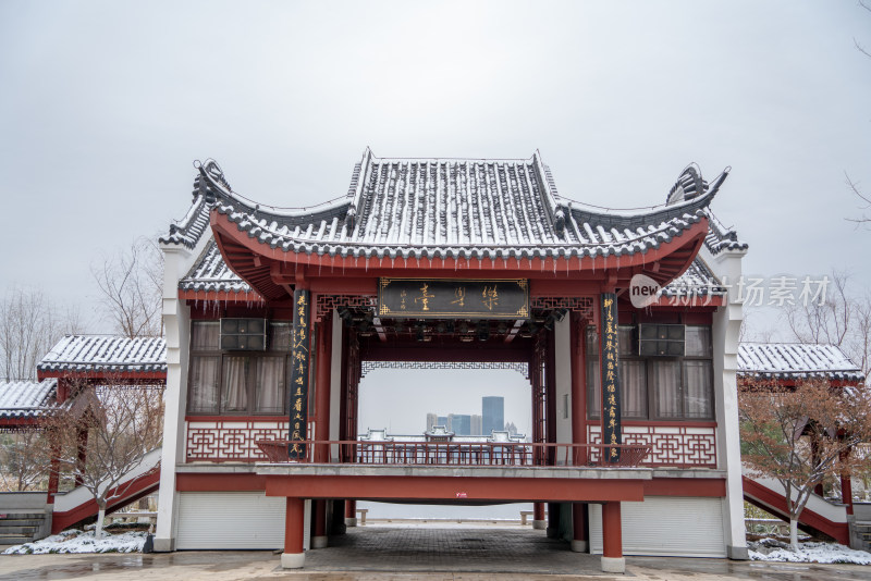 武汉沙湖公园冬天雪景