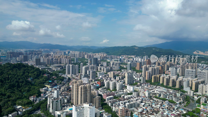 航拍福建龙岩城市龙岩大景