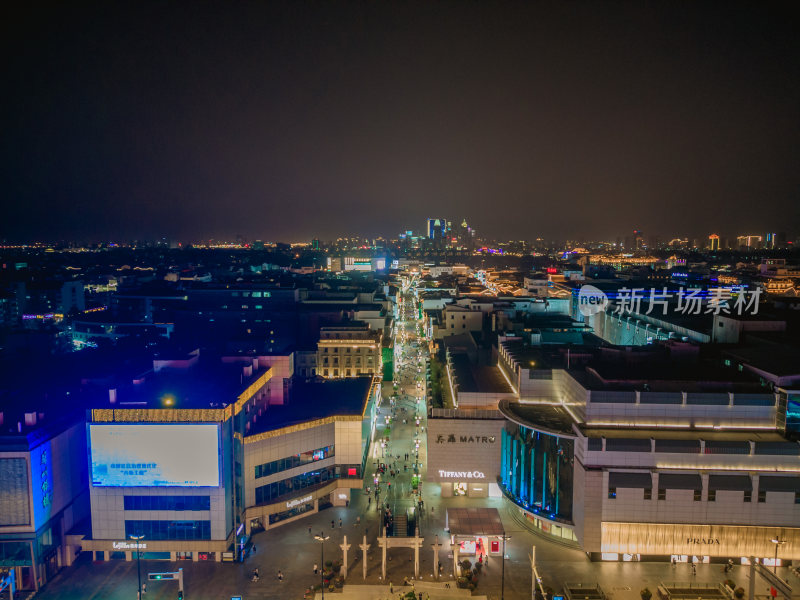 航拍江苏苏州夜景苏州大景苏州建设