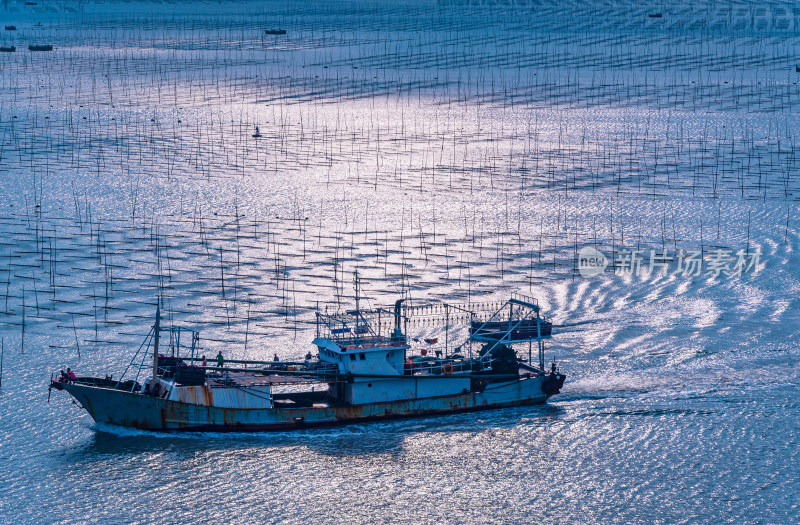 福建宁德霞浦海上滩涂日出自然风光