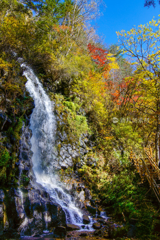 长白山望天鹅国家地质公园景区瀑布