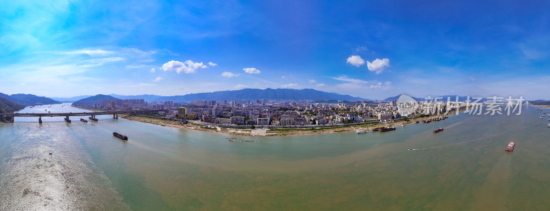 肇庆城市风光航拍全景图