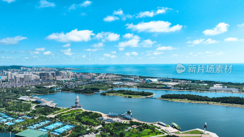 日照风光 海边城市 全景