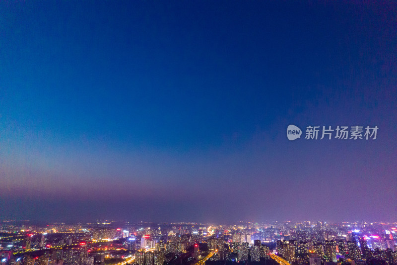 安徽合肥天鹅湖夜景航拍图