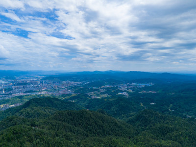 祖国大好河山绿色森林植物航拍图