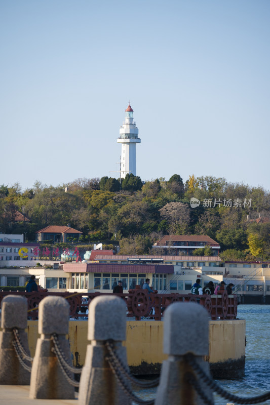 烟台市烟台山公园朝阳街滨海城市风光