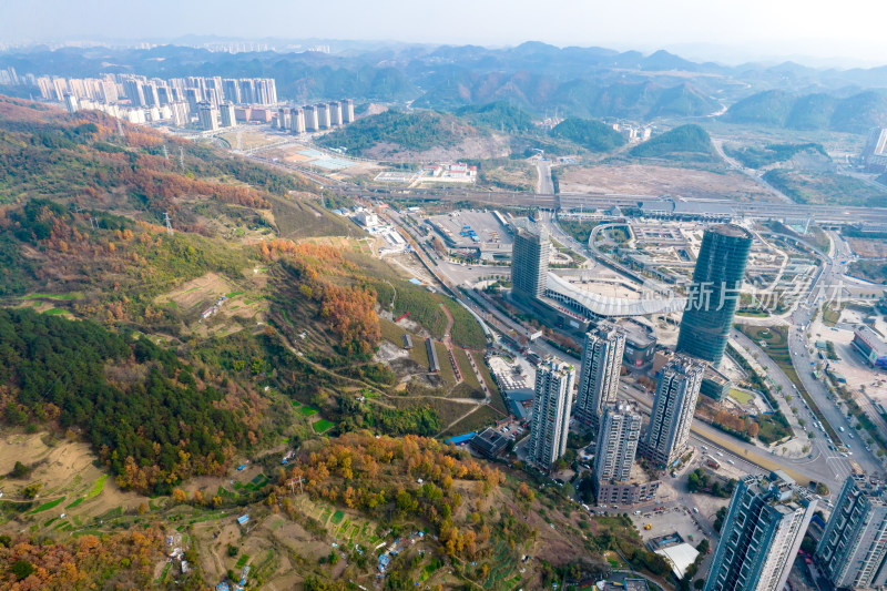 贵州遵义城市大景航拍图