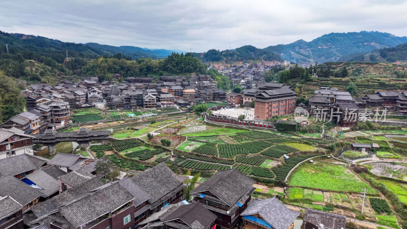 柳州程阳八寨5A景区航拍图