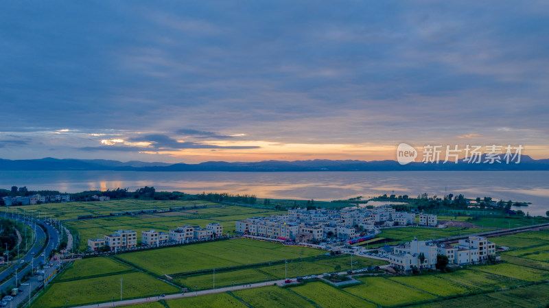 夕阳下的田园风光 沙提日落