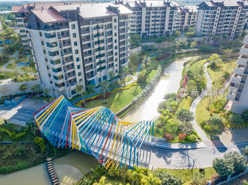 高端住宅小区住宅楼园林景观