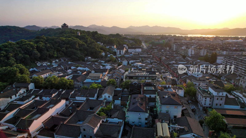 杭州河坊街城隍阁航拍图