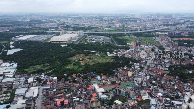 广东东莞：航拍常平镇城市风光