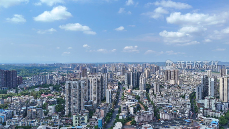 航拍四川乐山城市建设乐山大景