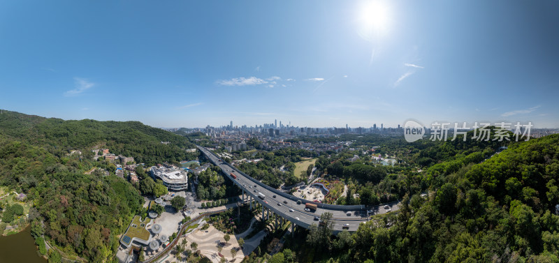 广州云萝植物园实景高空航拍照片