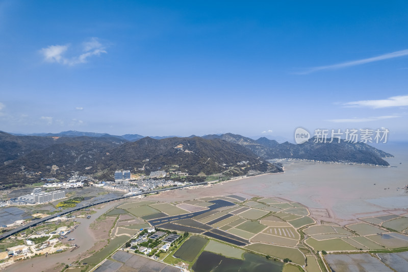 福建宁德霞浦沿海滩涂海田山水自然风光