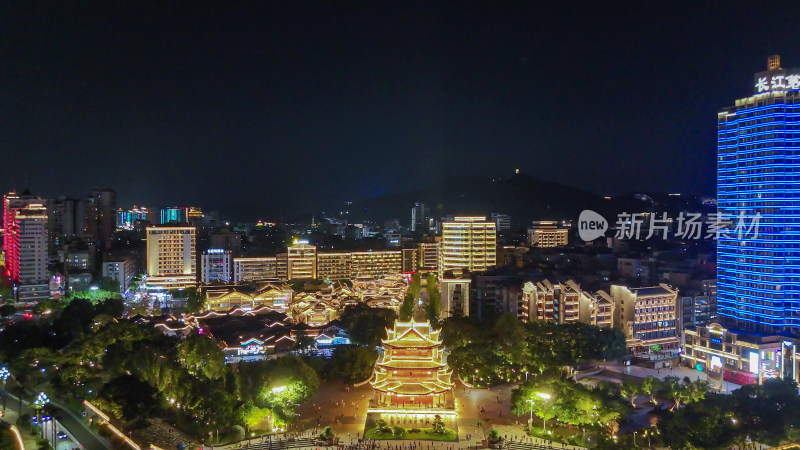 四川宜宾合江门广场夜景