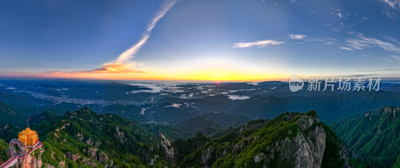 河南老君山自然风景航拍全景