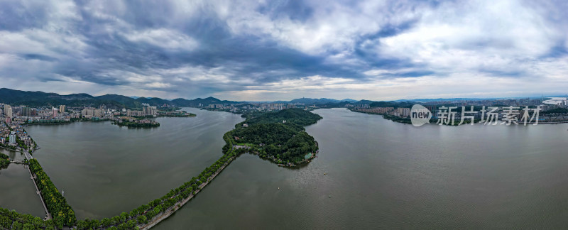 湖北黄石城市风光航拍全景图