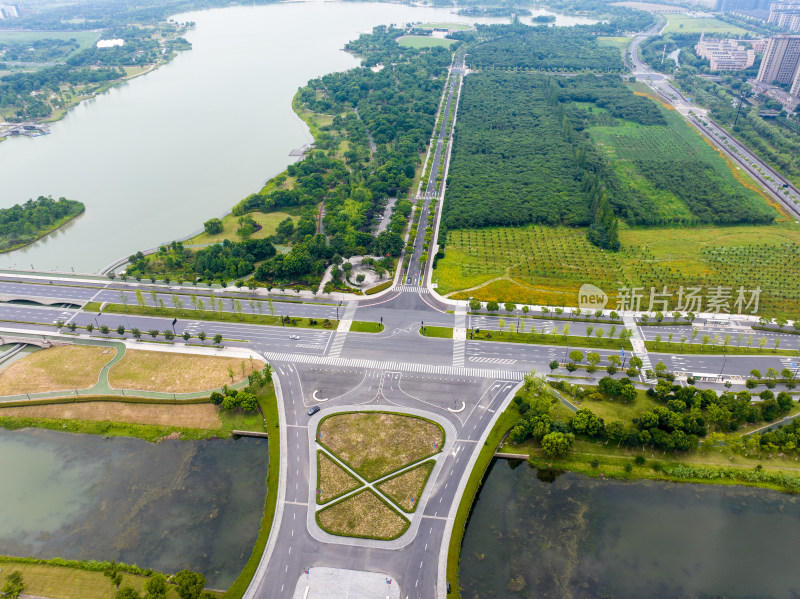 浙江省嘉兴市海宁现代城市风光