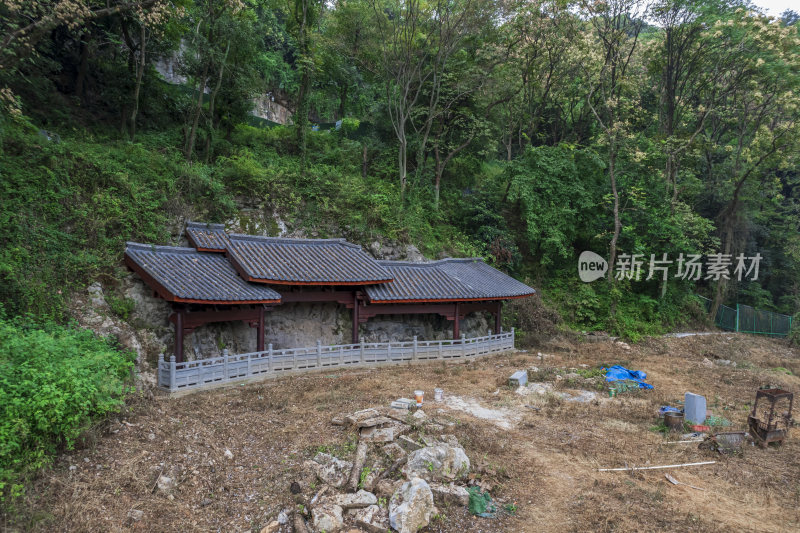 航拍杭州凤凰山圣果寺遗址