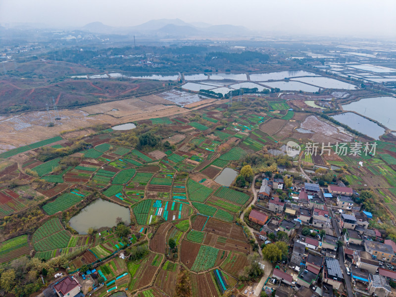 乡村田园风光航拍全景