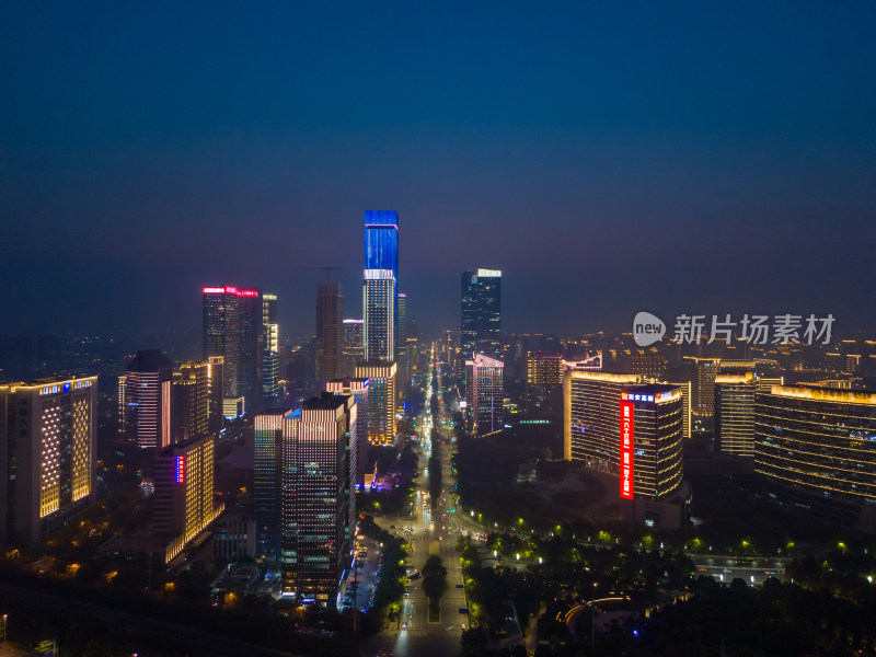 陕西西安高新区夜景西安cbd夜景