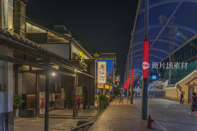 杭州胜利河美食街夜景