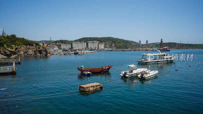 码头帆船游轮大连老虎滩海洋公园海景