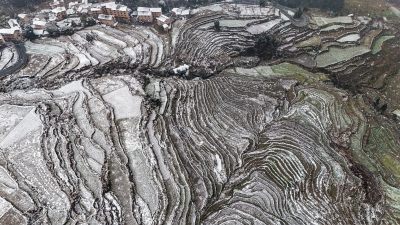 重庆酉阳：大雪纷飞赏雪忙