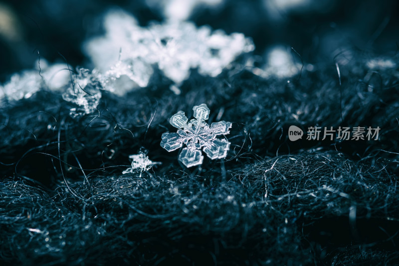 雪花结晶微距特写素材