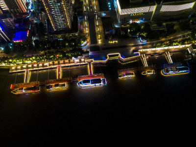 福建福州城市夜景灯光航拍摄影图