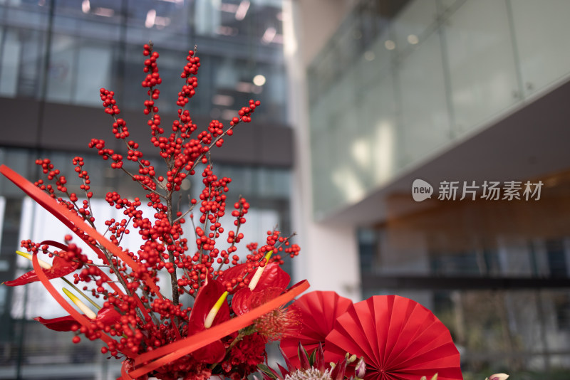 春节的红色新年装饰