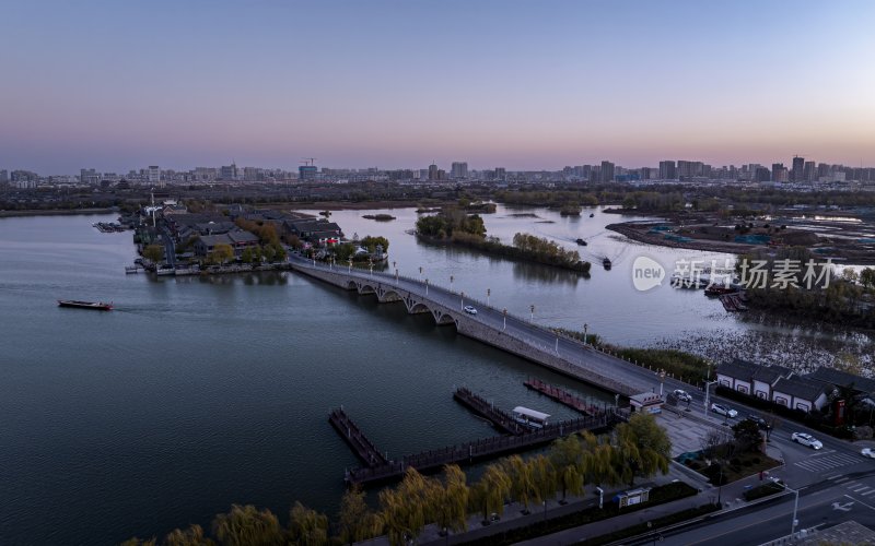 山东省聊城市东昌府区聊城古城航拍