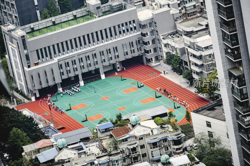 俯瞰成都地标太古里的全景图