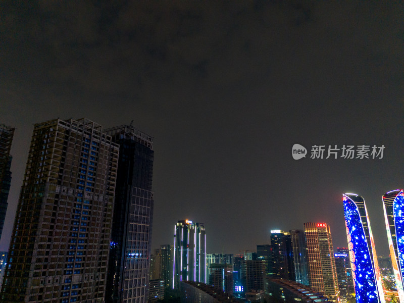 成都天府新城夜景航拍图