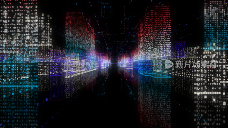 科技感数字代码隧道背景