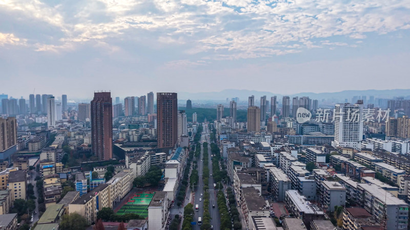 江西新余城市建设城市风光航拍