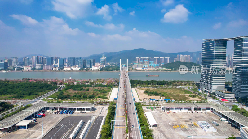 广东珠海横桥大桥桥梁交通航拍