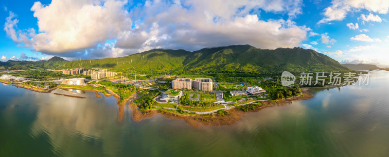 航拍深圳大鹏坝光早晨风光