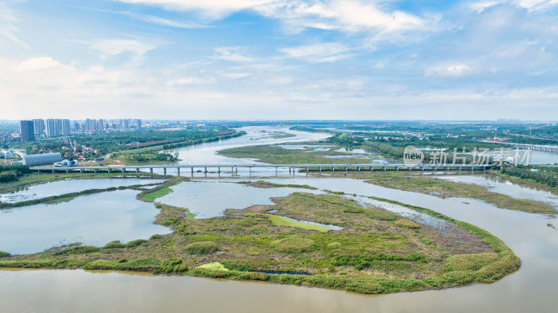 湖北省武汉市府河机场高速区域航拍