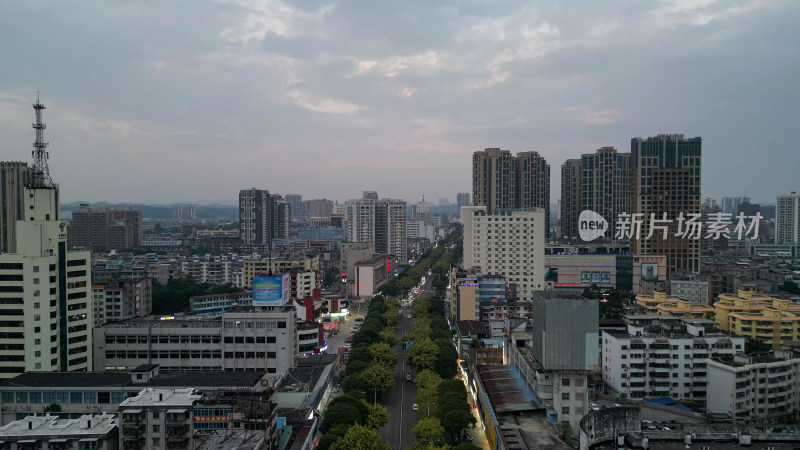 航拍广西钦州城市建设