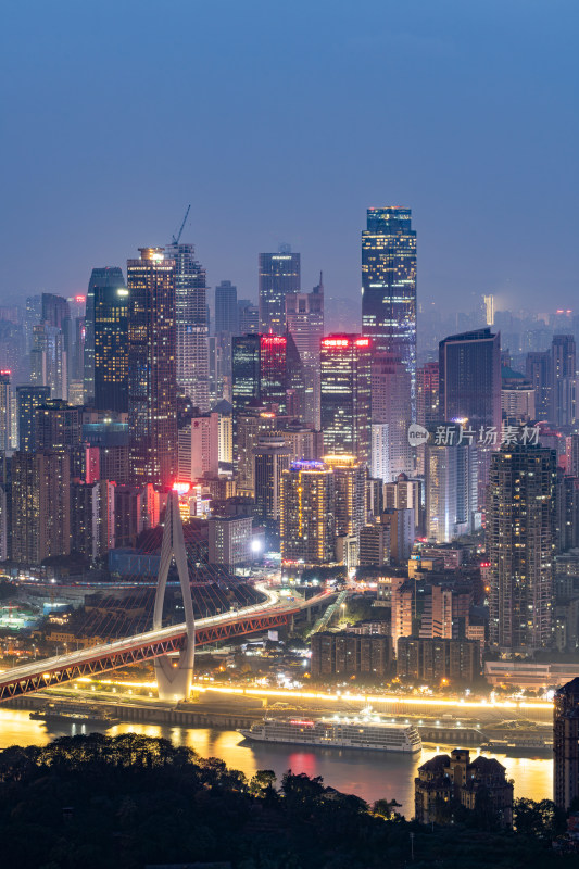 重庆东水门大桥城市夜景