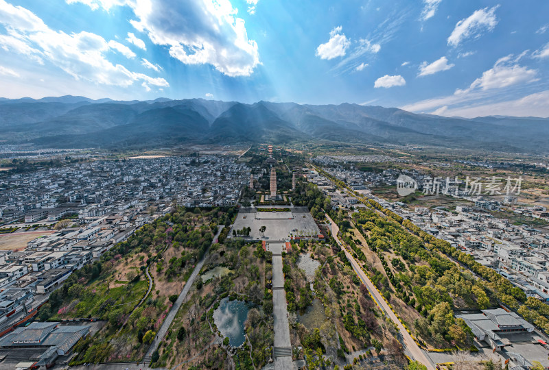 大理崇圣寺航拍全景