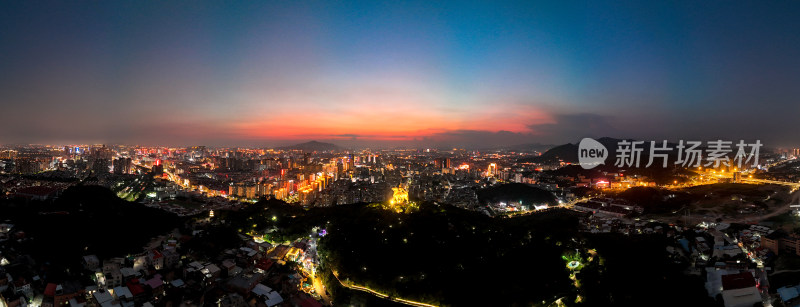 泉州城市夜景航拍全景图