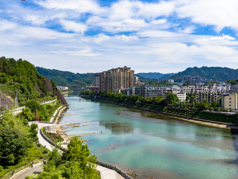 湖南怀化新晃县城城市建设航拍